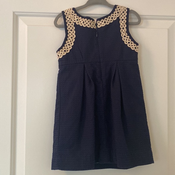 Lilly Pulitzer navy and gold girls dress 3T - Picture 6 of 7